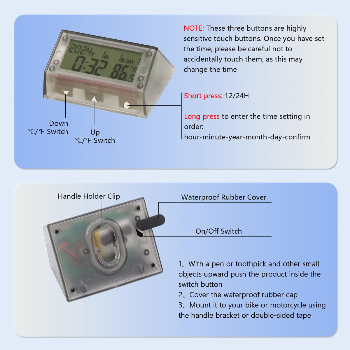 Timloon rugged, waterproof and shockproof clock for outdoor use.