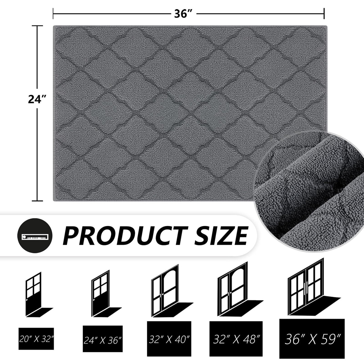 TIMO door mat absorbent front-entry traps moisture to keep floors dry.