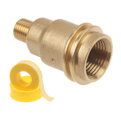 Timsec 5042 brass adapter close-up showing a secure QCC1 to 1/4 inch connection