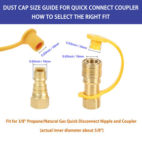 Close-up of Timsec yellow rubber dust cap on a quick-connect.