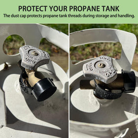 Timsec propane tank OPD valve dust cap guards against debris