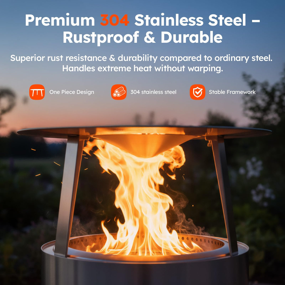 TIMSUMR premium 304 stainless steel resists rust and warping for lasting use.