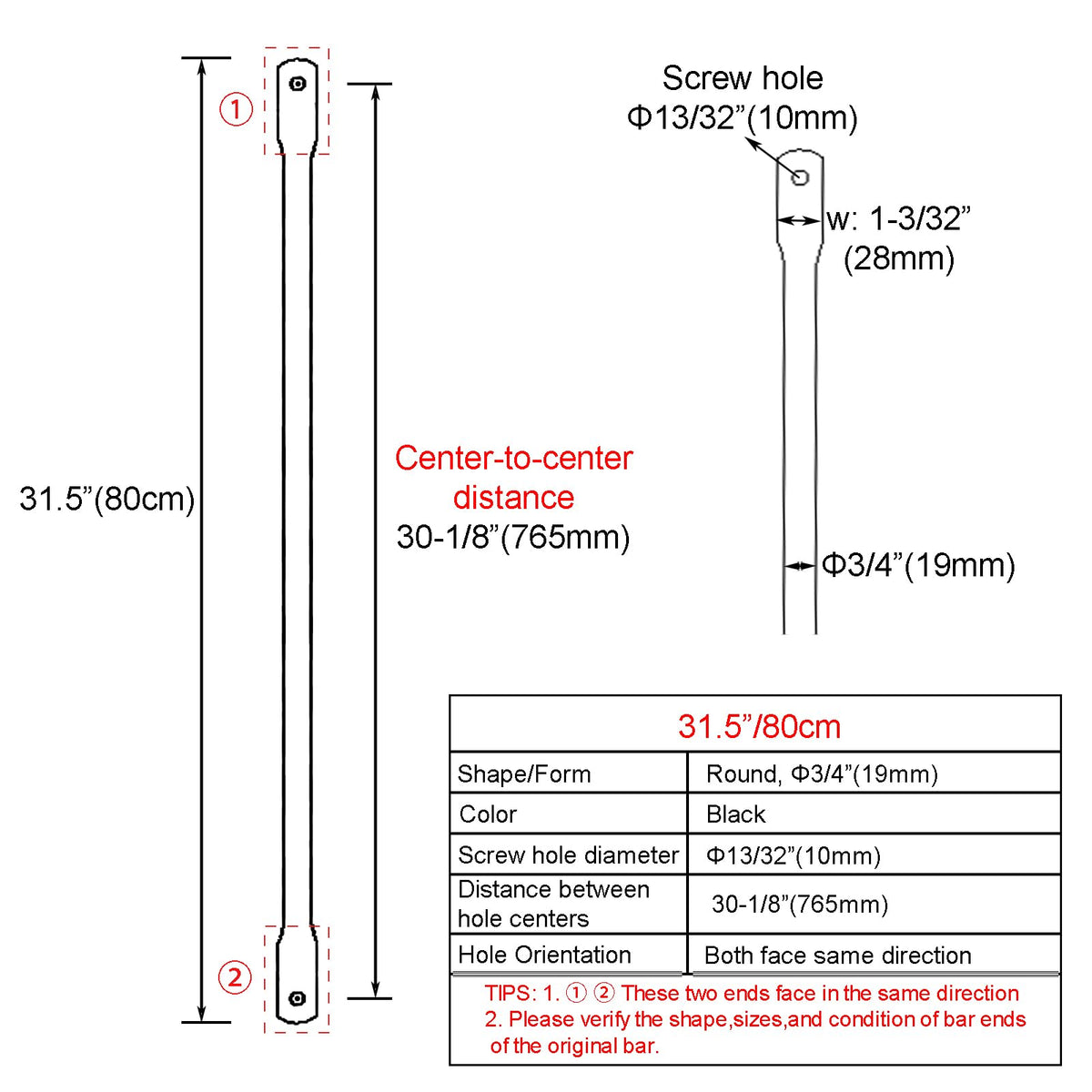 Timyrimy garden swing back rod (80 cm) supports balanced seating and durability.