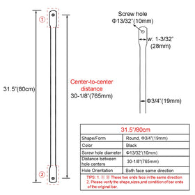 Timyrimy garden swing back rod (80 cm) supports balanced seating and durability.
