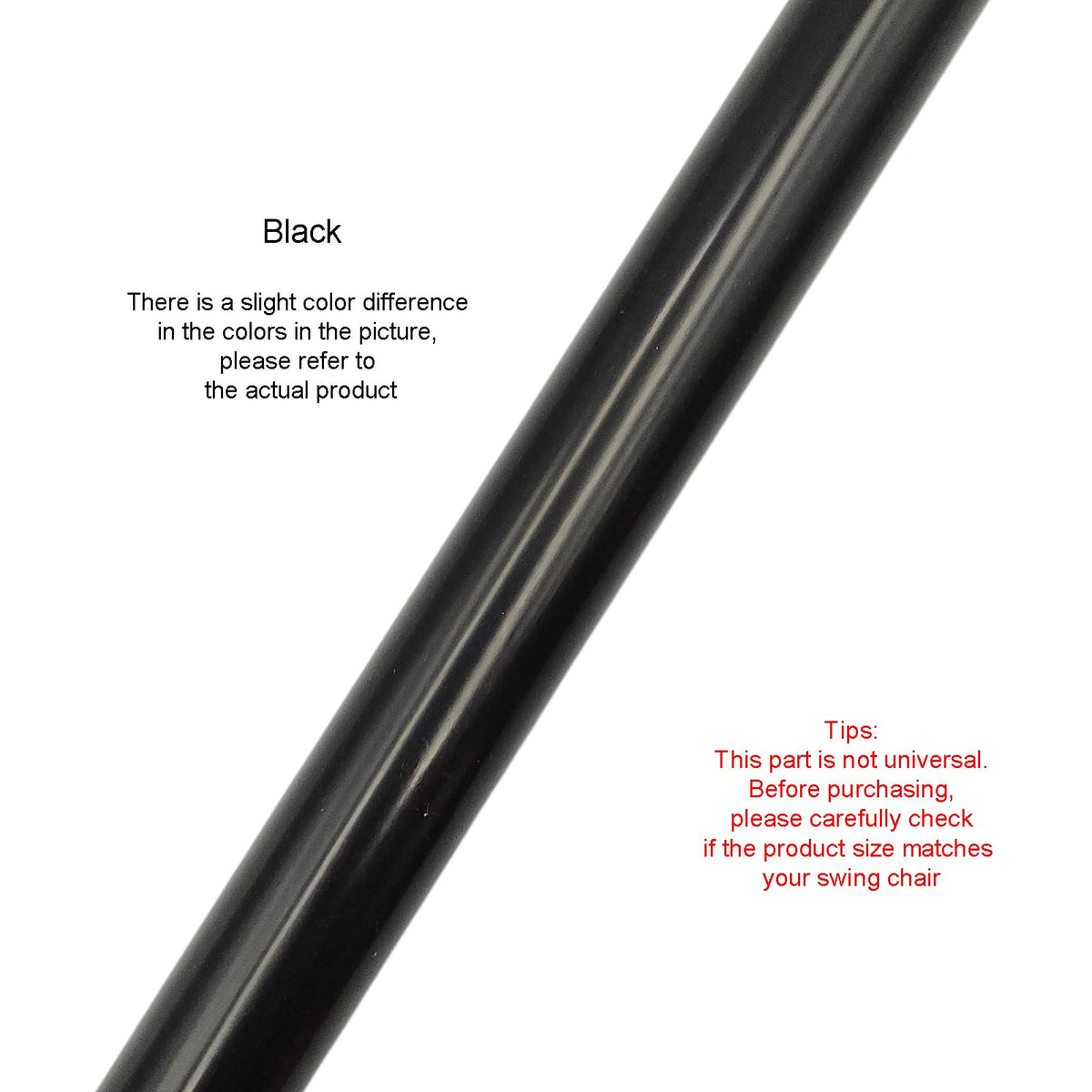 Timyrimy black powder-coated rod resists weather and rust for long-lasting performance.