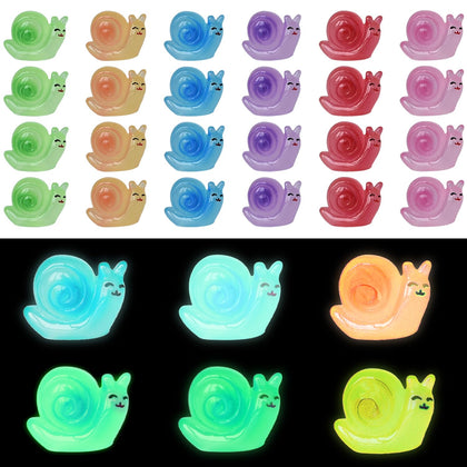 TindoBewan glow snail mini figure pack for crafts and fairy gardens.