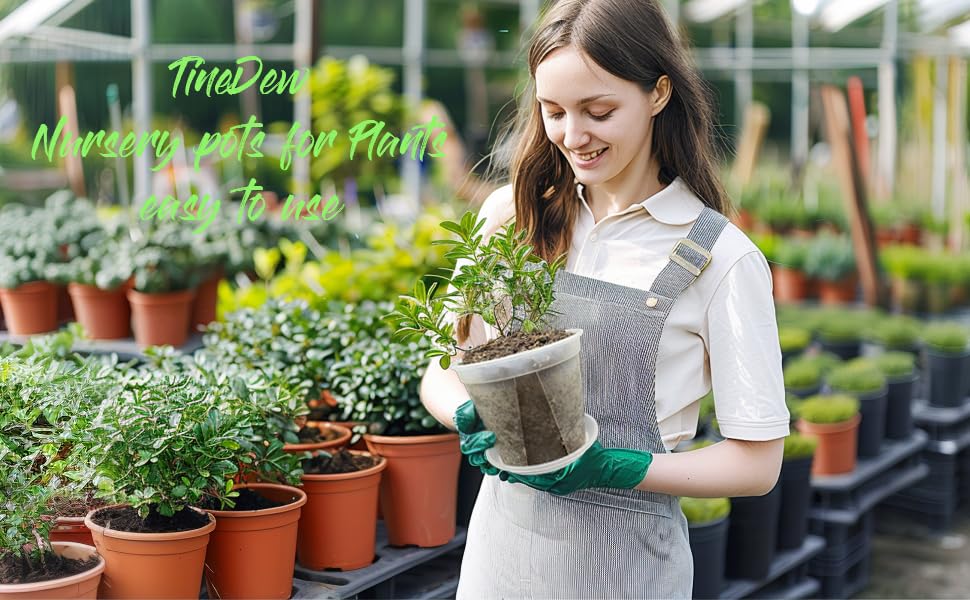 TineDew lightweight, durable plastic plant pot for easy care.
