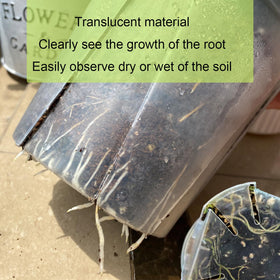 TineDew pot design featuring long L-shaped drainage holes for airflow.