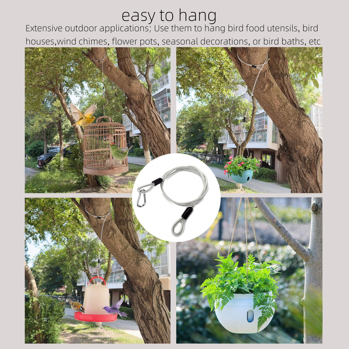 tingtakeoff bird bath hanger, supports outdoor bird baths and hydration