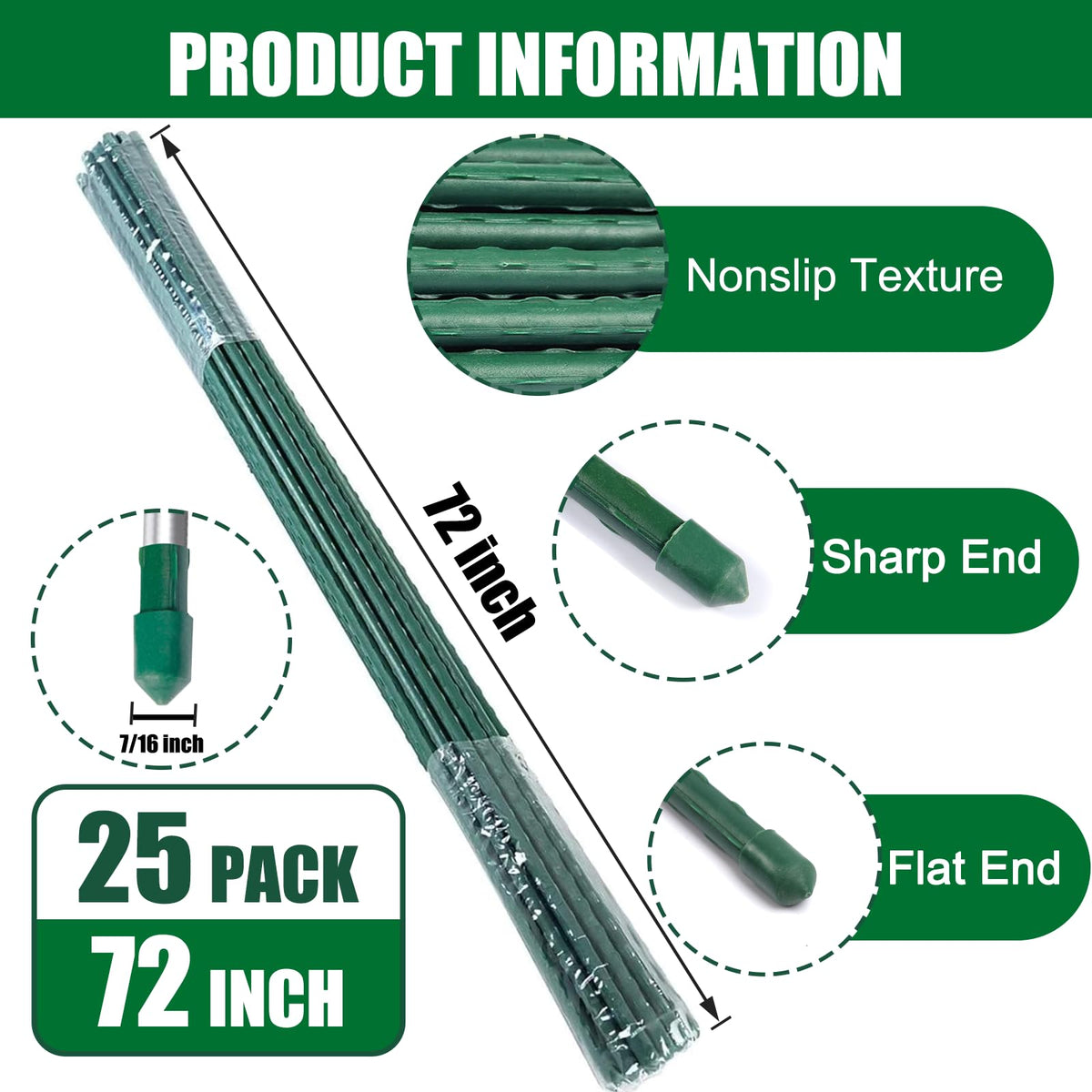 Tingyuan tomato stake 6ft steel, sturdy support for large tomato plants