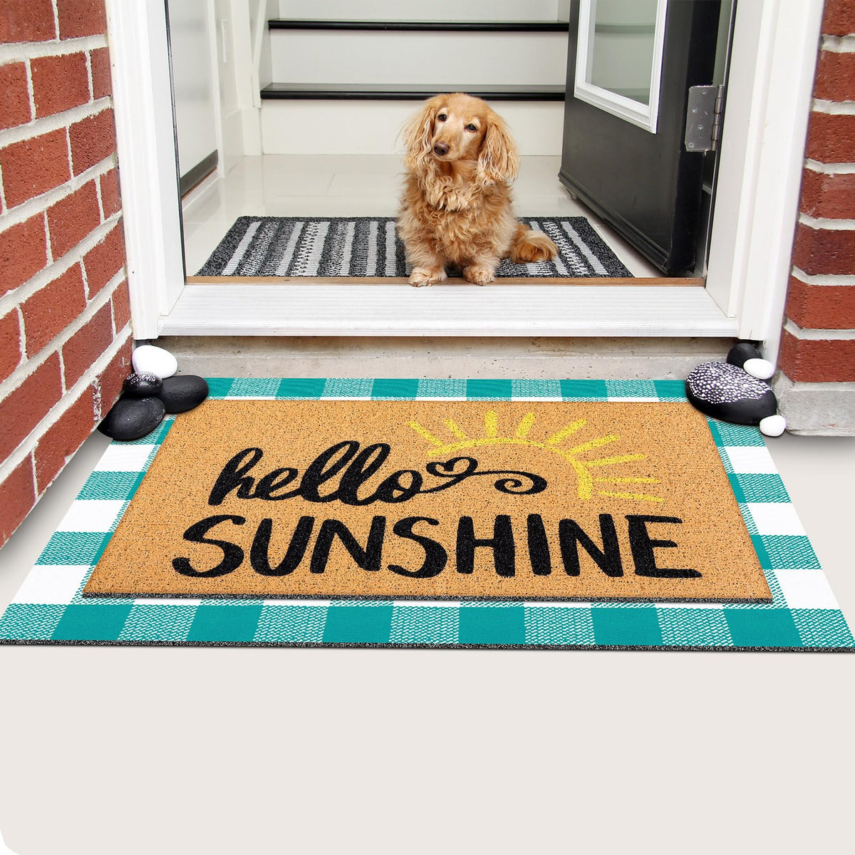 Tinideya 2-pcs door mats set offers versatile front-porch layering and seasonal decor