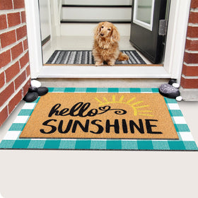 Tinideya 2-pcs door mats set offers versatile front-porch layering and seasonal decor