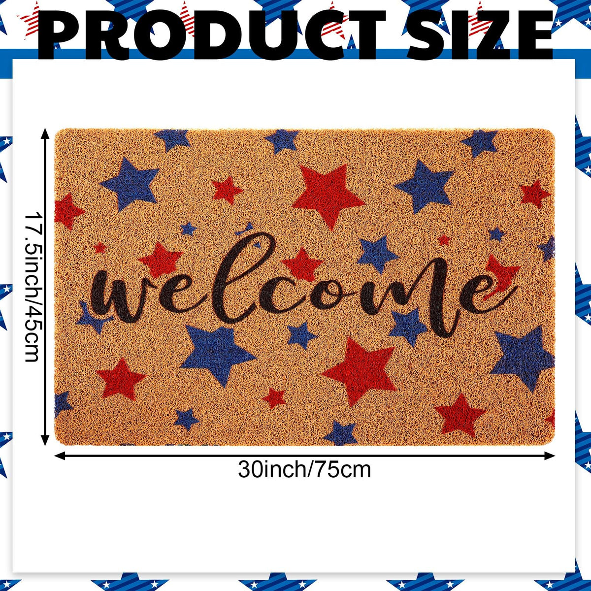 Tinideya 250th anniversary coir mat adds durable, washable outdoor decor.