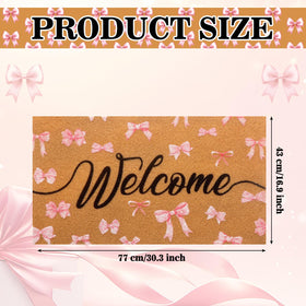 Tinideya Black Welcome Coir Doormat dirt trapping close-up highlighting coir fibers.