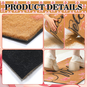 Tinideya Black Welcome Coir Doormat size adjustable to fit your doorway.
