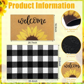 Tinideya buffalo plaid entry mat 43x73 cm enhances porch decor.