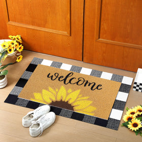 Tinideya buffalo plaid entry mat adds cozy style to the entrance.