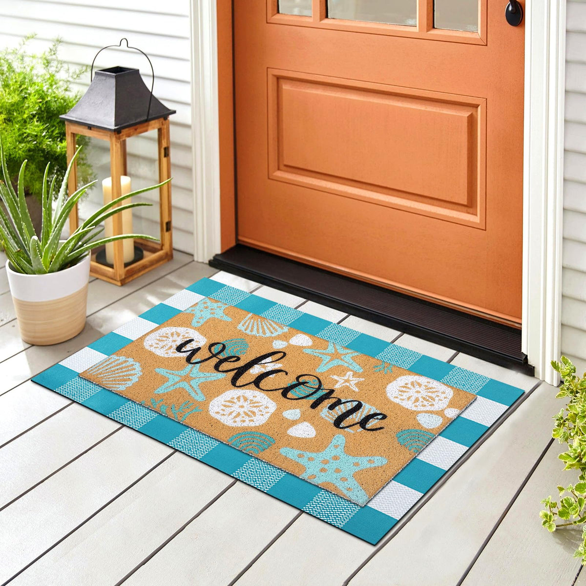 Tinideya coastal mat with sea motif for stylish entryways