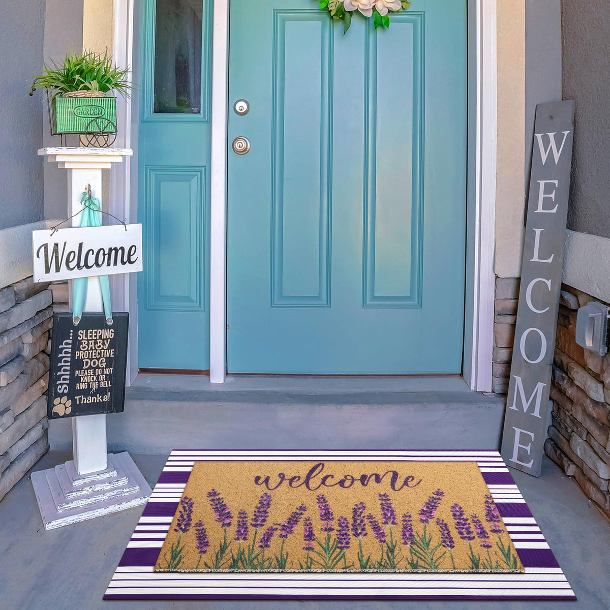 Tinideya durable coir entryway mat traps dirt effectively.