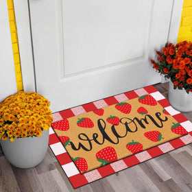 Tinideya coir mat non-slip backing keeps entryway stable
