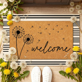 Tinideya dandelion pattern welcome mat, 60x90 cm, inviting entryway decor