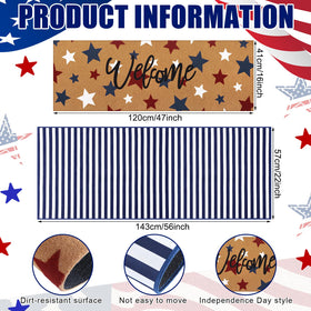 Tinideya door mat blue-white-stripe design enhances curb appeal for indoor-outdoor use.