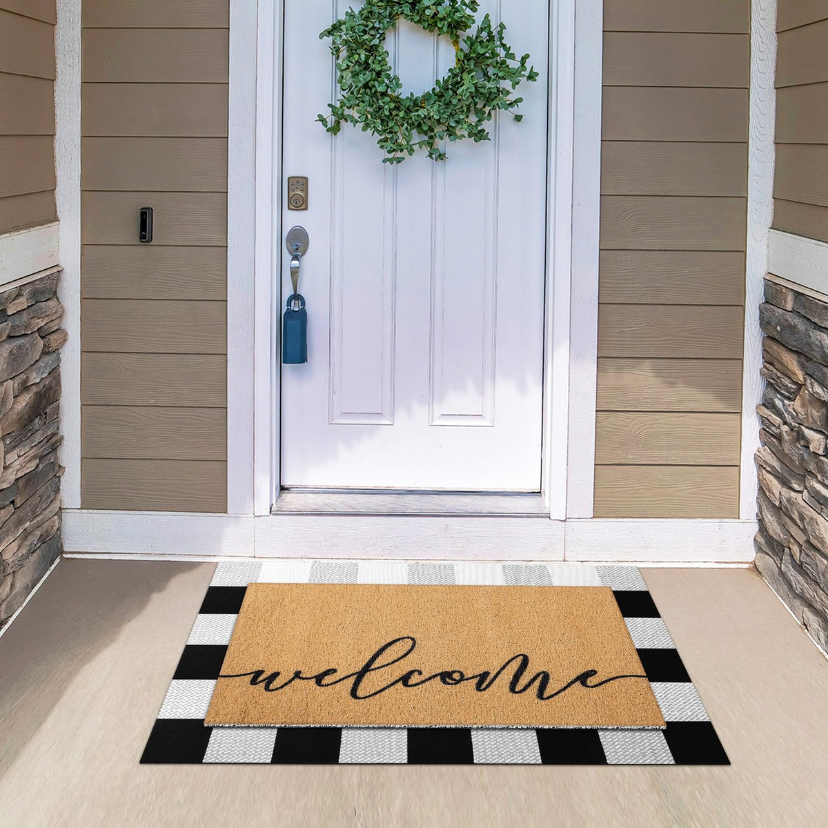 Tinideya durable-stitching mat withstands frequent foot traffic