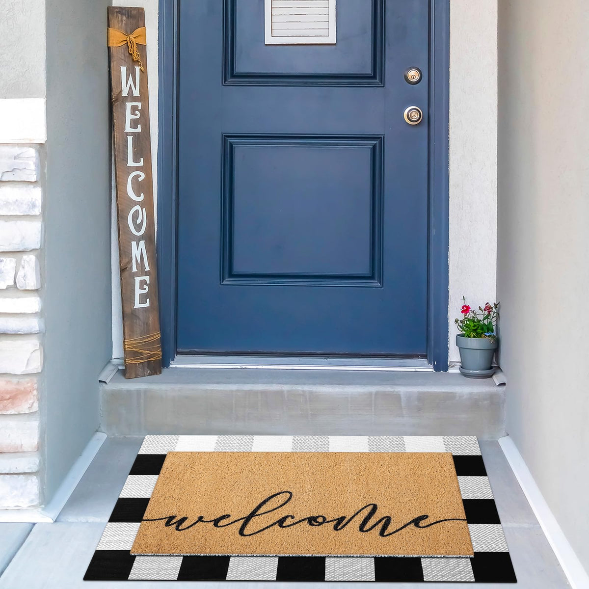 Tinideya 43x73 cm entry rug adapts to indoor or outdoor spaces