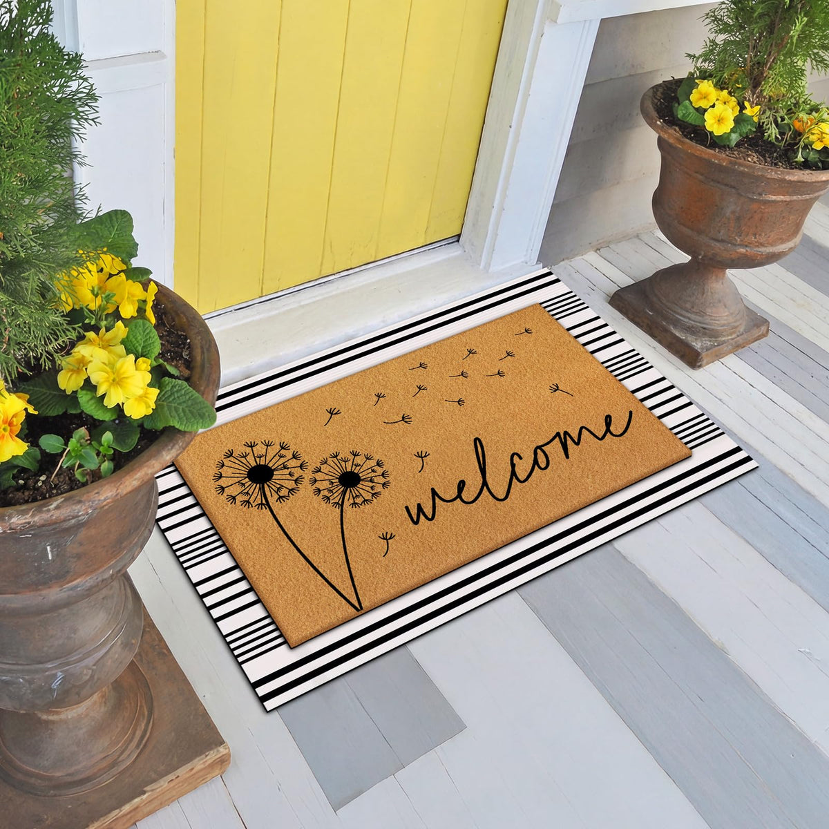 Tinideya entryway display with both mats for warm ambiance
