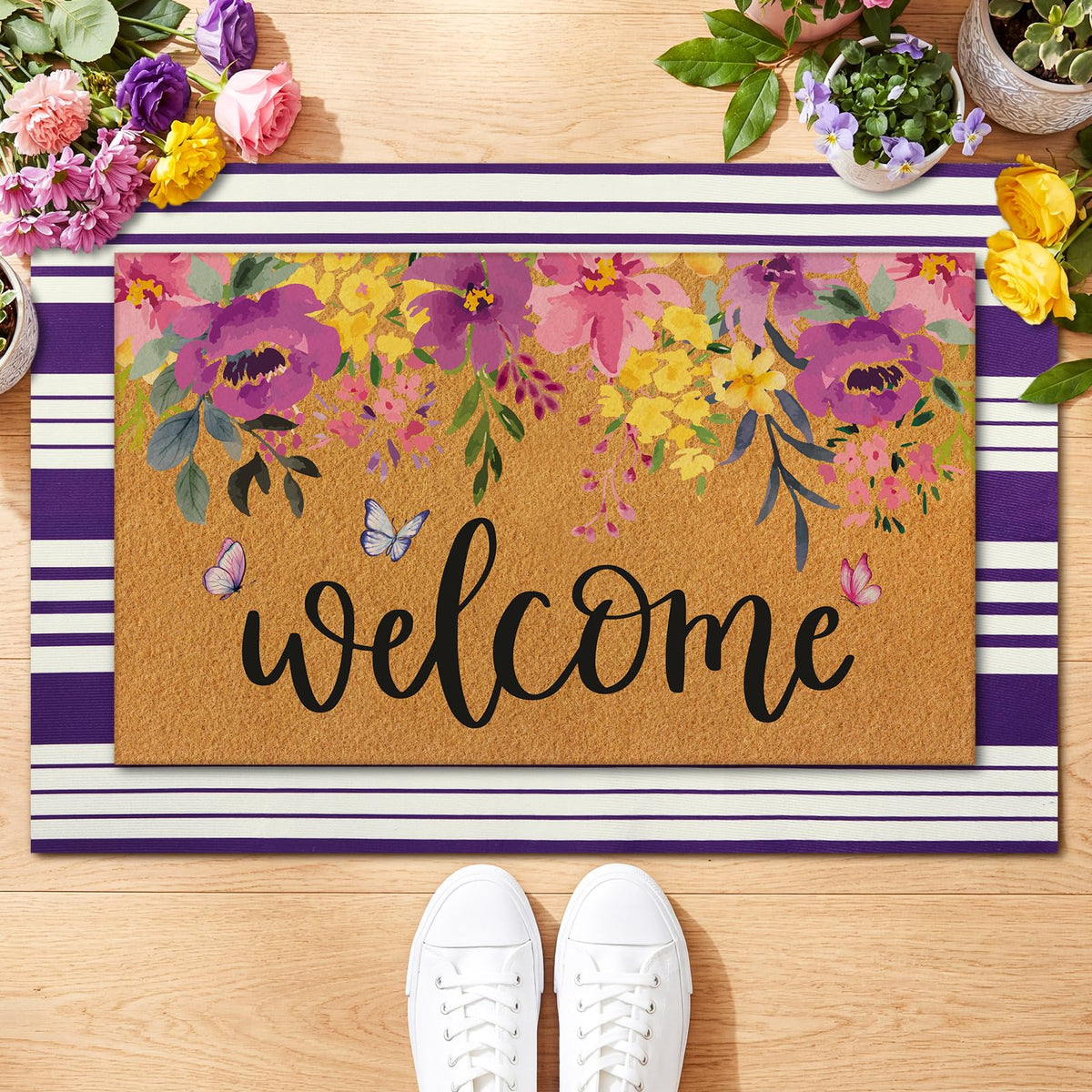 Tinideya entryway mat set for indoor and outdoor use, perfect for front porch.