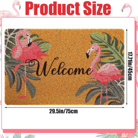 Tinideya flamingo entry mat features sunny print, ideal for front doors and patios.
