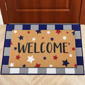 Tinideya front door mat invites guests with warm ambiance.