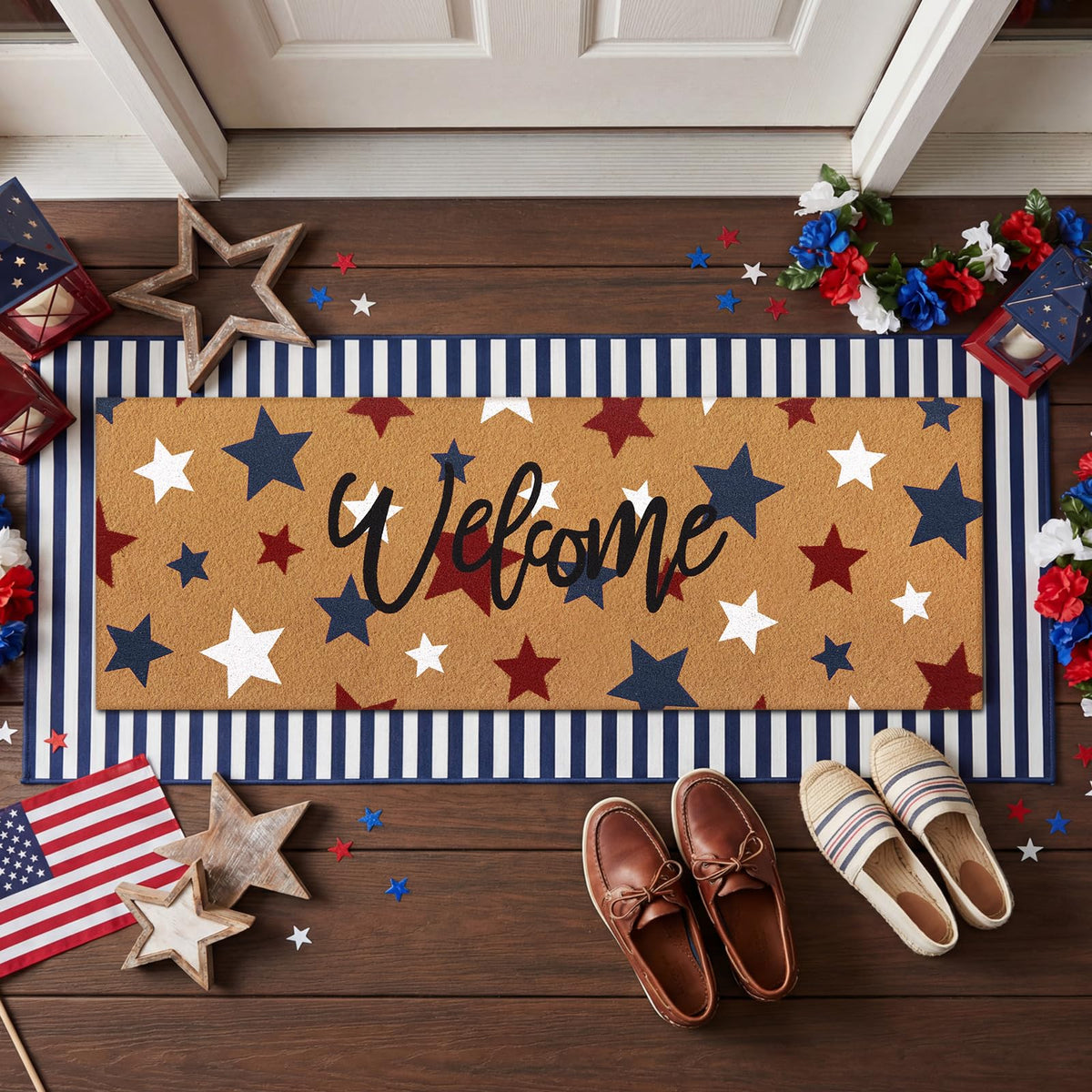 Tinideya Independence Day mat 57x143 cm provides generous coverage.