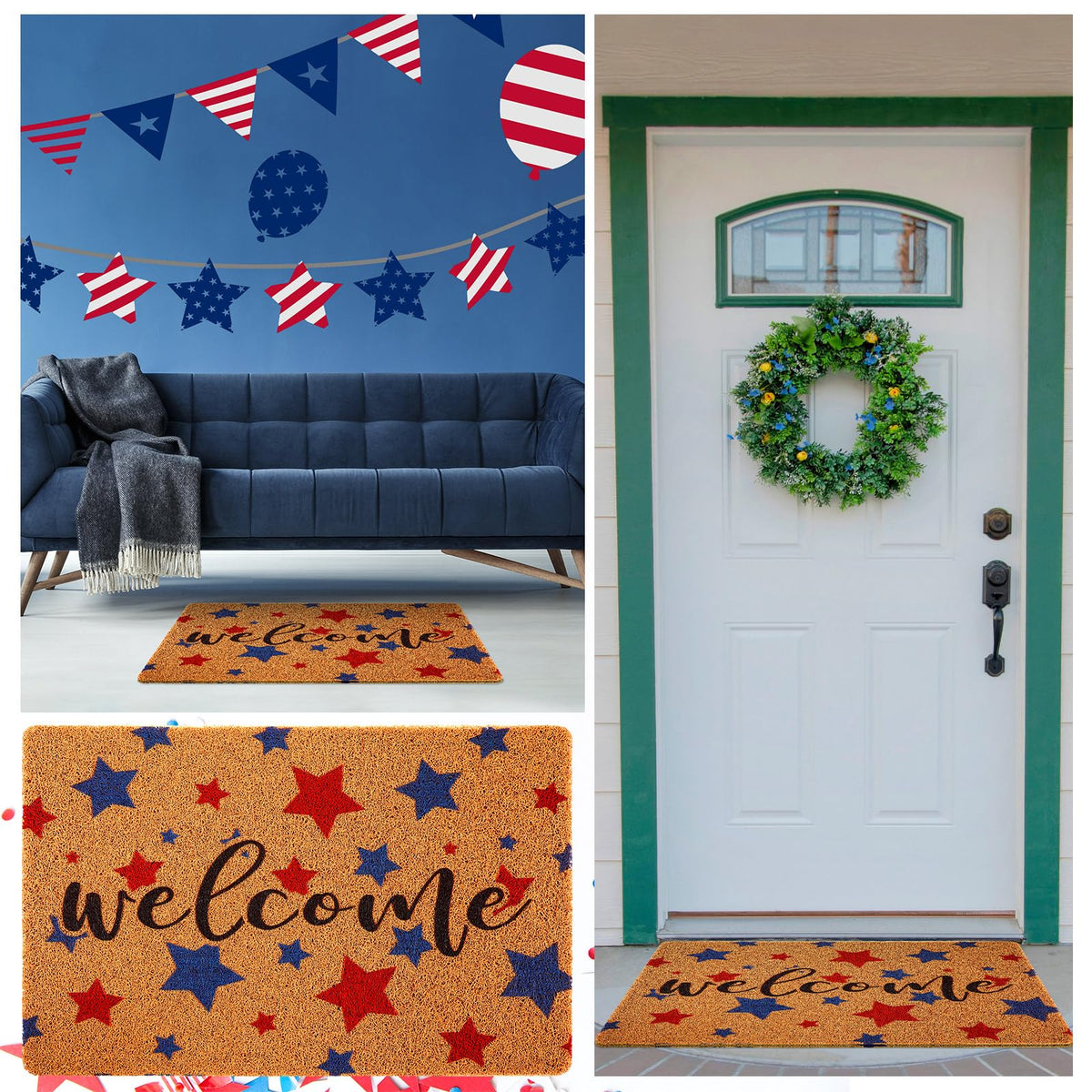 Tinideya memorial day inspired rug welcomes guests with style.
