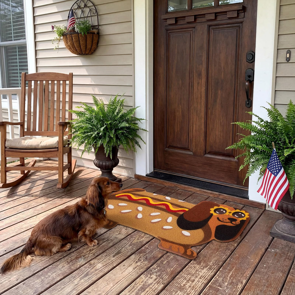 Tinideya Non-Slip Backing Door Mat stays in place on wood or tile floors.