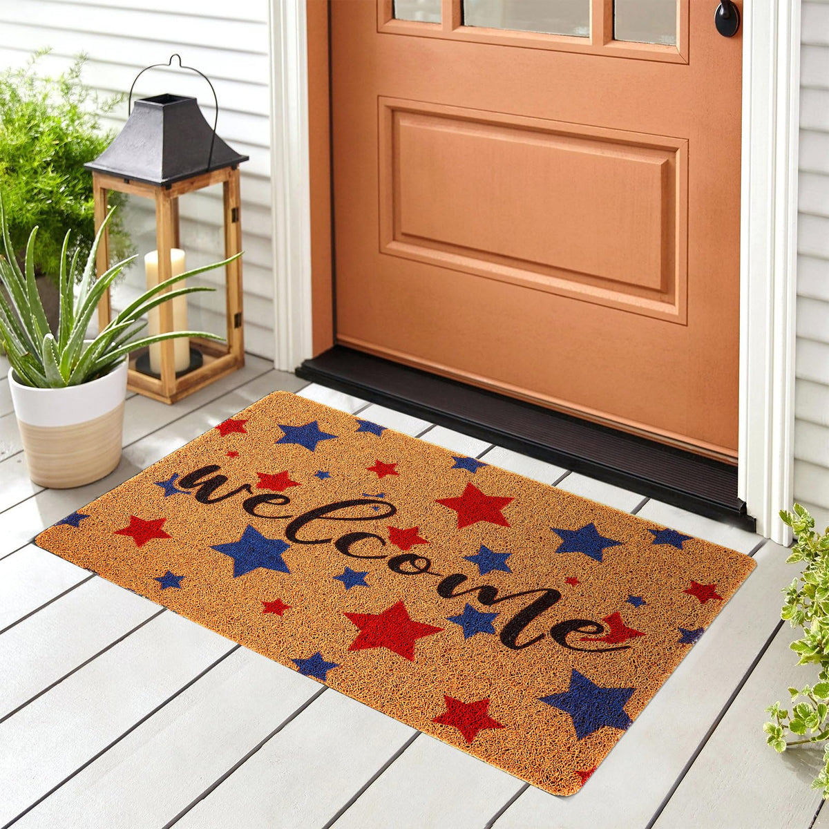 Tinideya non-slip rubber back prevents shifting on busy entryways.