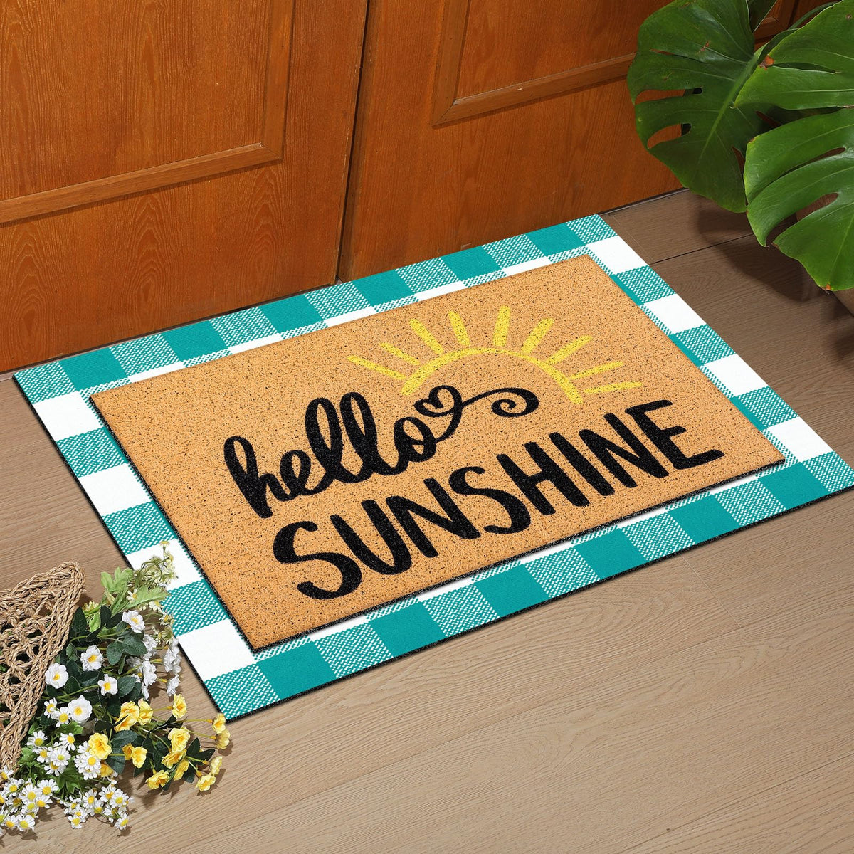Tinideya non-slip rubber back mat prevents slips on wet or smooth floors