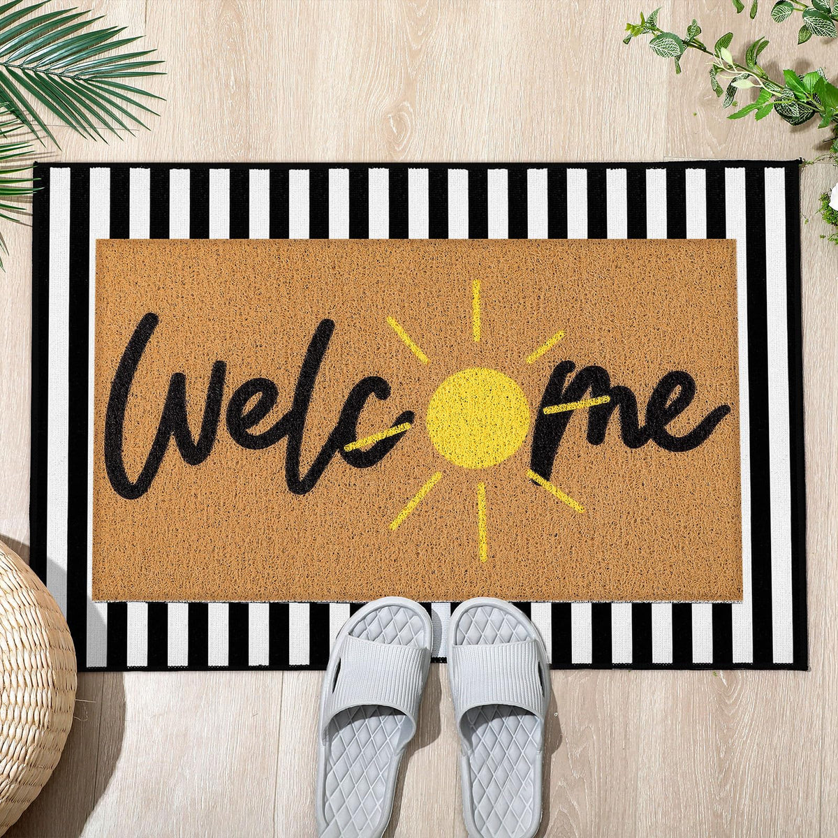 Tinideya Non-Slip Rubber Backing keeps mats securely in place.