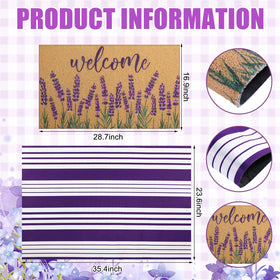Tinideya purple and white stripe door mat brightens entryways for guests.