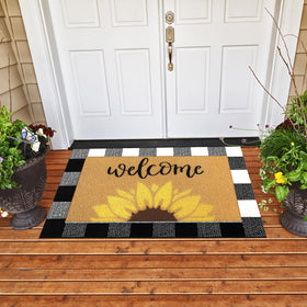 Tinideya sunflower welcome mat 43x73 cm adds cheerful curb appeal.