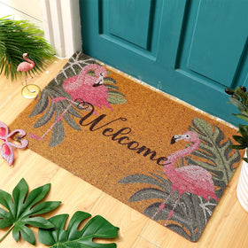 Tinideya tropical doormat is washable and easy to maintain on busy entryways.