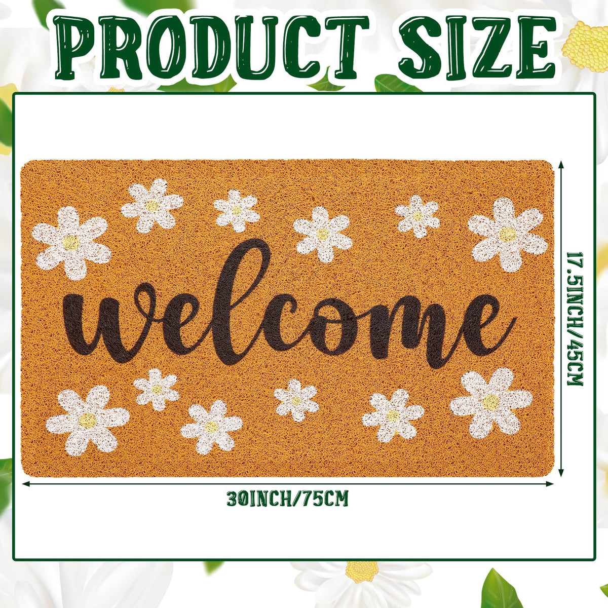 Tinideya welcome mat with daisies suits outdoor entrances and daily cleaning.
