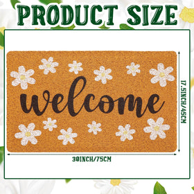 Tinideya welcome mat with daisies suits outdoor entrances and daily cleaning.