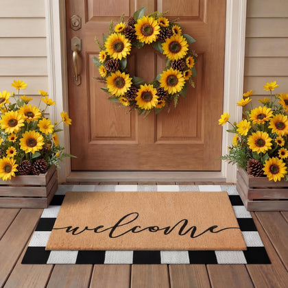 Tinideya welcome-doormat-set front porch durable non-slip entry solution