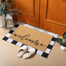 Tinideya buffalo-plaid-mat indoor-outdoor decor for warm entrance