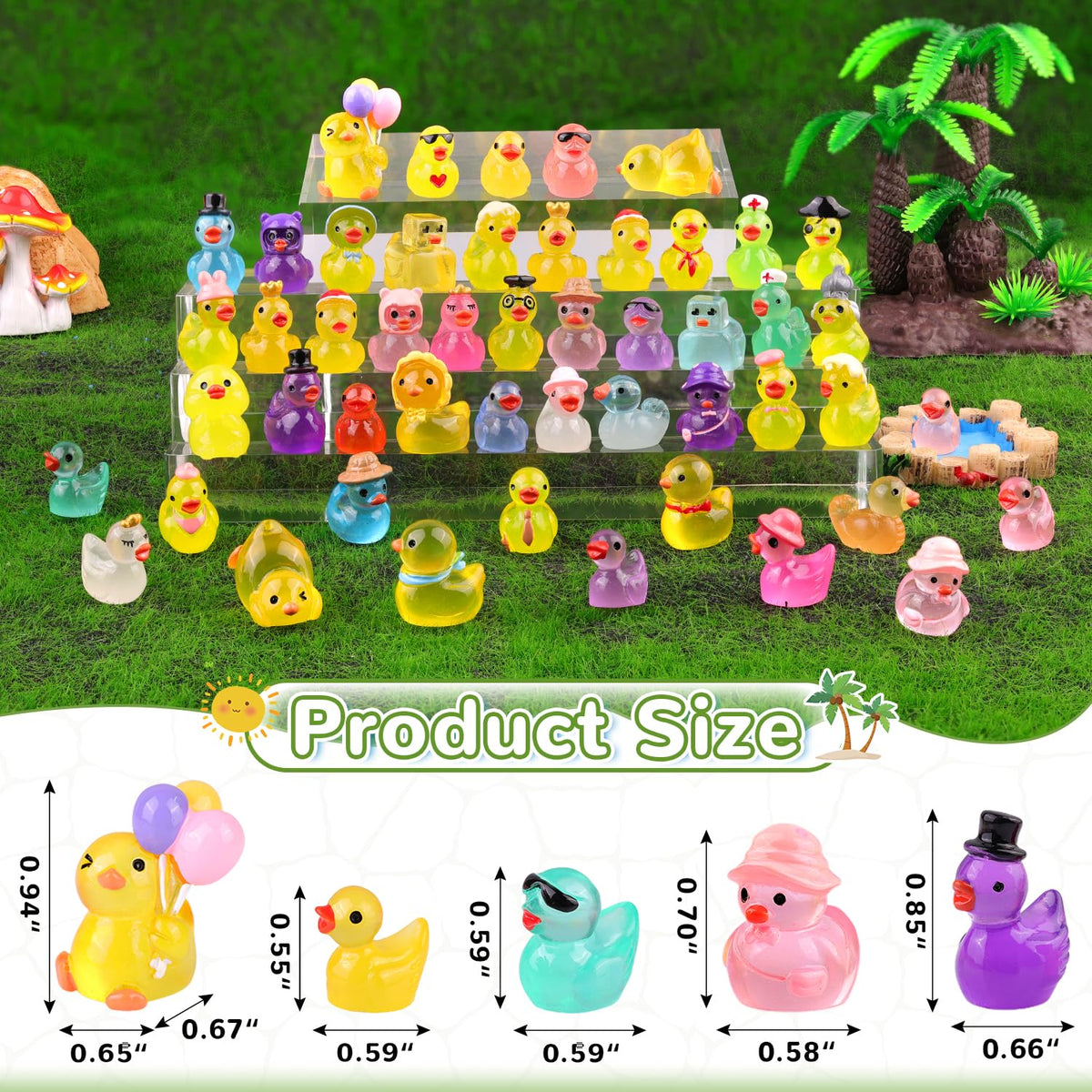 TINKRSTUFF resin duck miniatures in assorted poses for DIY scenes.