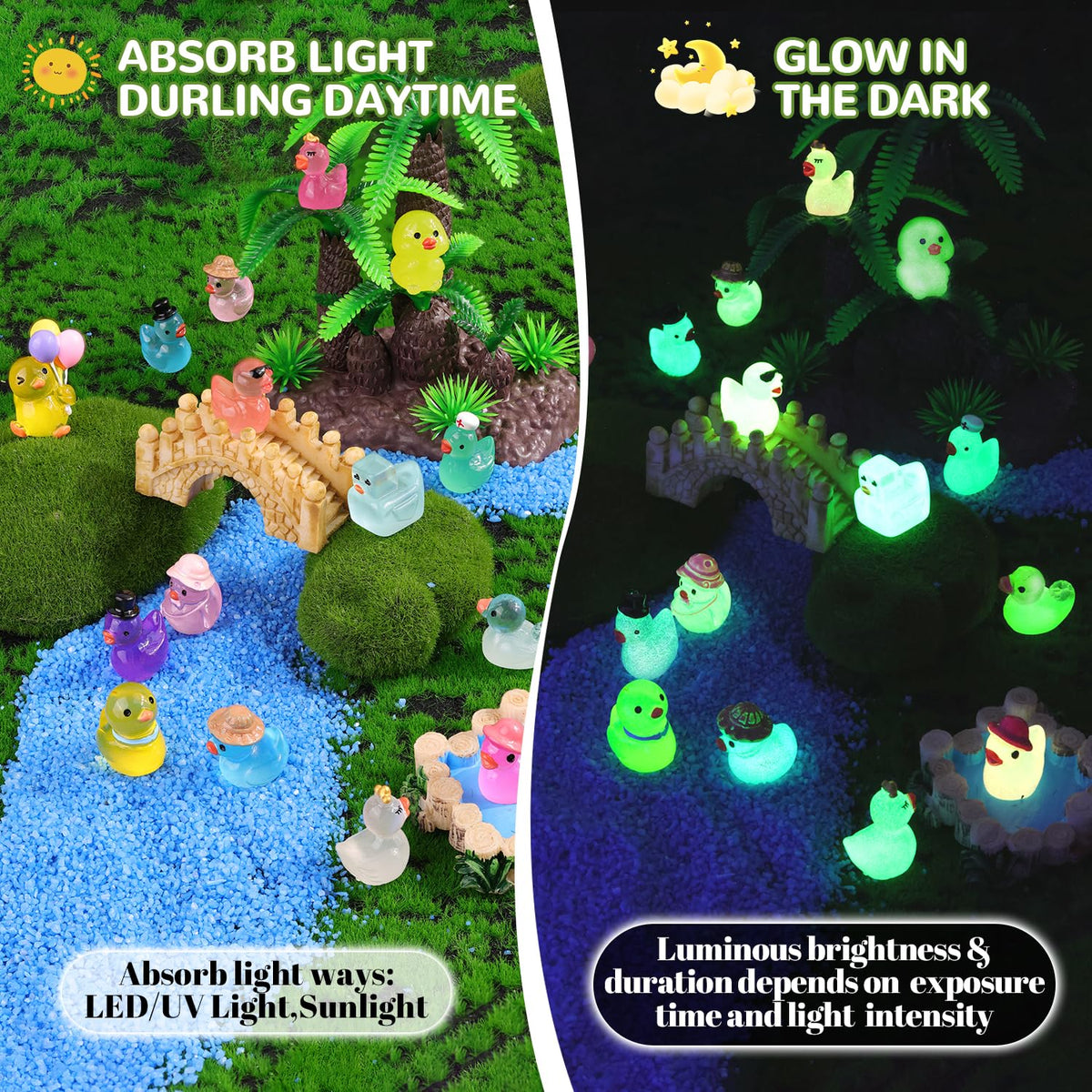 TINKRSTUFF glow-in-the-dark duck adds charm to terrariums and displays.