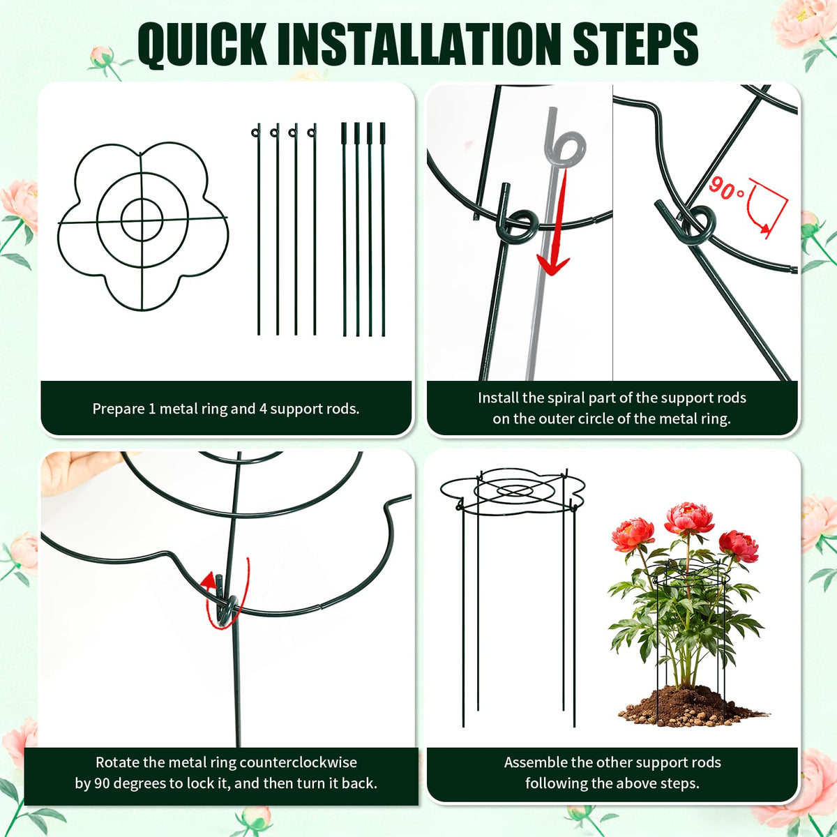 Tinrbip heavy-duty iron wire construction lasts season after season.