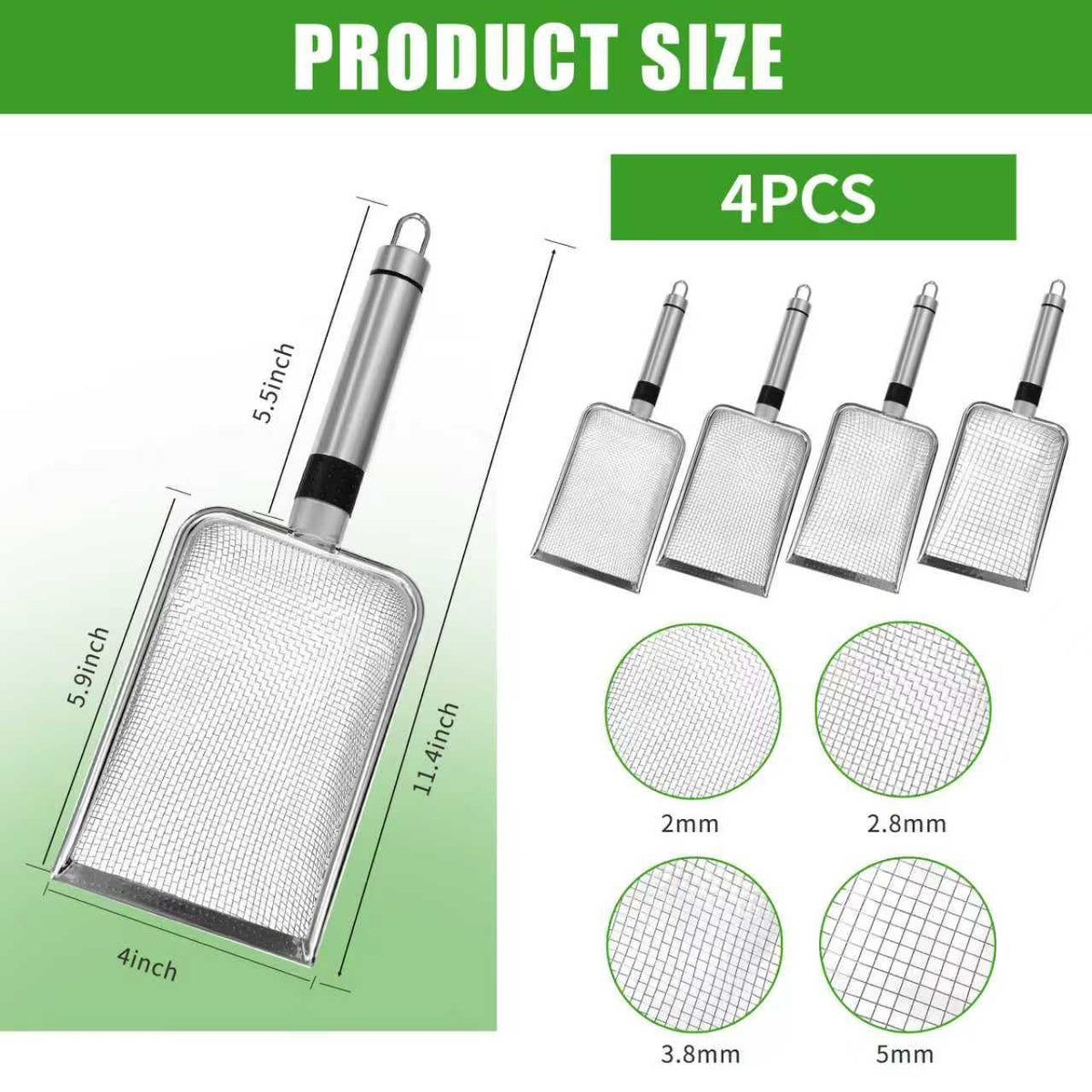 TINSKY 2-8mm mesh garden sifter filters debris for clean soil