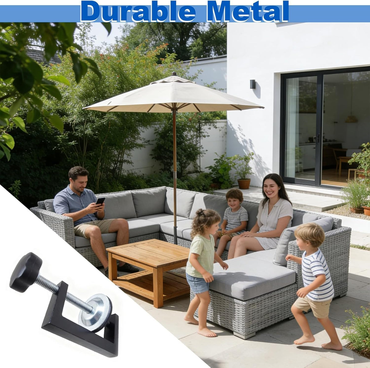 TINSKY outdoor rattan wicker clamps reinforce wind resistance and safety.